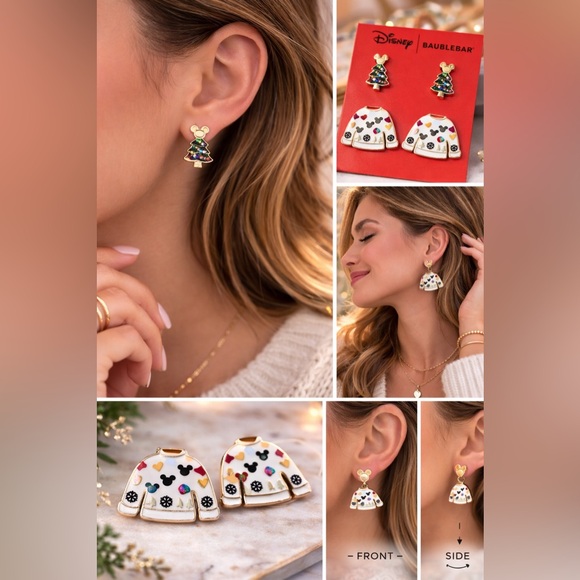 BaubleBar Jewelry - Disney x BaubleBar Holiday Stud Earring Set – Festive Christmas Designs NEW
